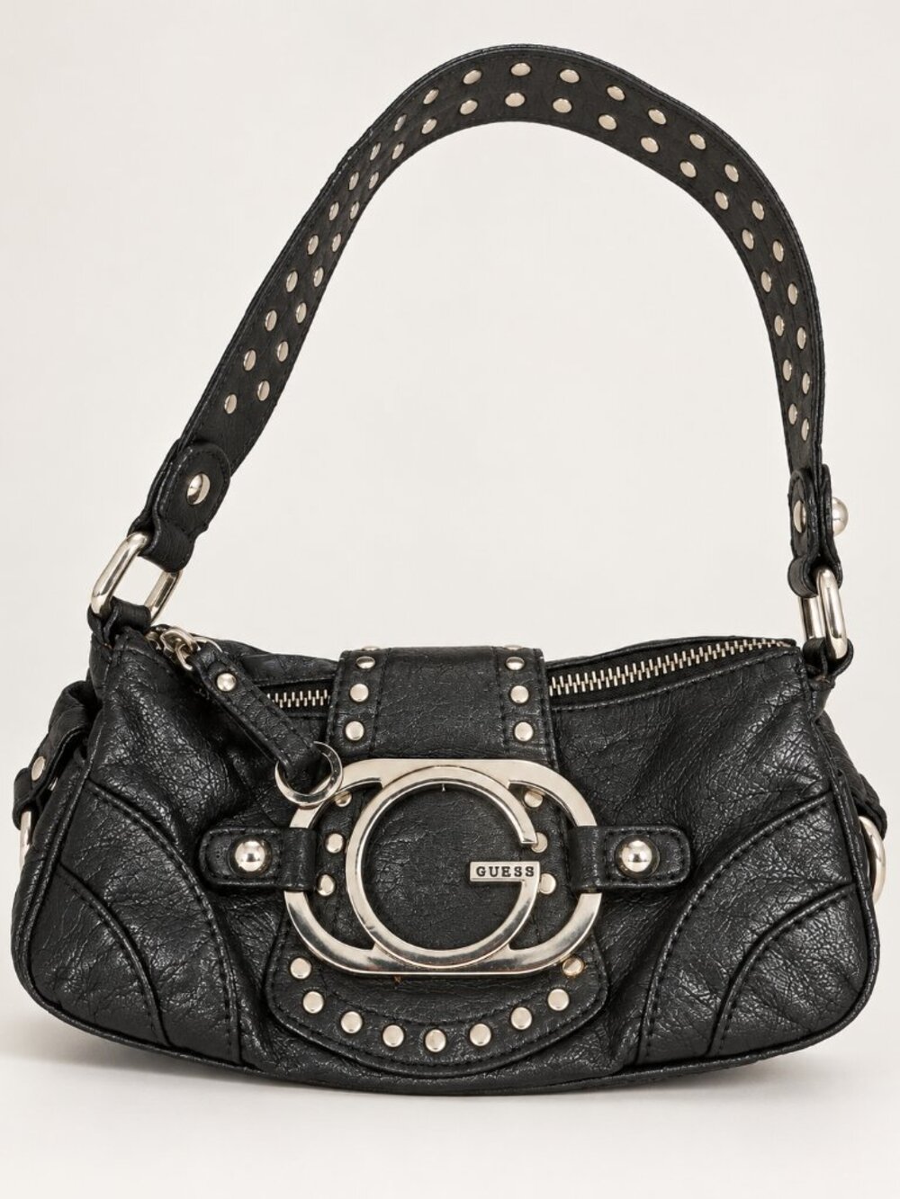 Guess Black Studded Mini Shoulder Bag Y2K Logo Purse